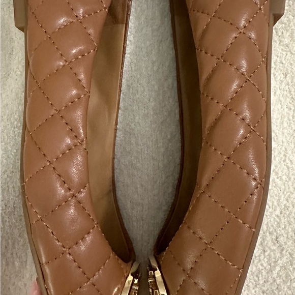 Tory Burch Benton 2 Quilted Ballet Flat - Royal Tan/Gold, Size 7 Nappa Leather - Picture 4 of 9